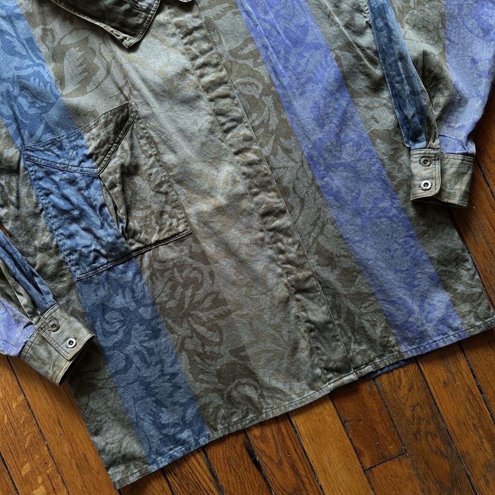 Vtg 80s Laurel Escada Asymetric Collar Tunic Blouse Women 40 Multicolor Floral - Picture 3 of 12